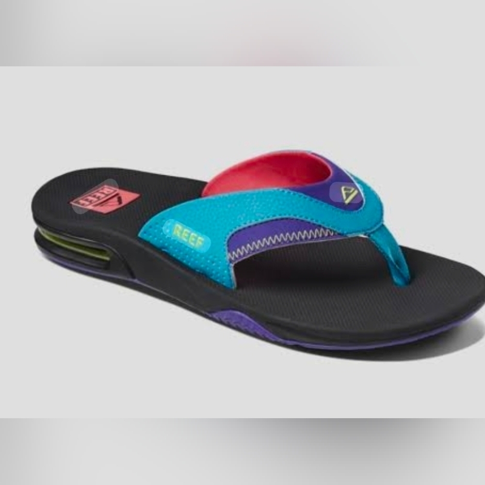 Reef Womans Fanning Sandals In Bright Night Colorway, Size 12